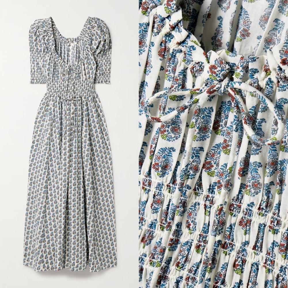 Doen Ischia Dress in Sea Salt Paisley Bouquet